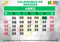 Calendário de Sessão - abril - 2024