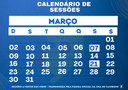 Calendário Sessão - Mês de Março 2025